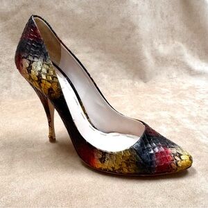 Miu Miu Whips Graffiti Snakeskin Ombre Multicolor Heels Calzature Donna 38.5 Box